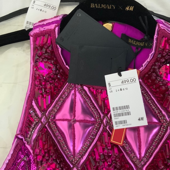 Balmain X HM Dress pink sequin - Picture 2 of 4